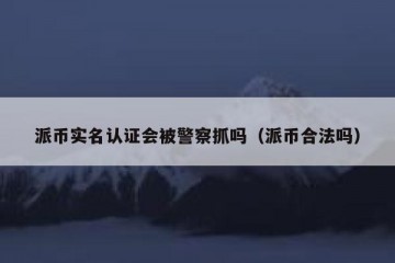 派币实名认证会被警察抓吗（派币合法吗）