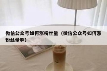 微信公众号如何涨粉丝量（微信公众号如何涨粉丝量啊）