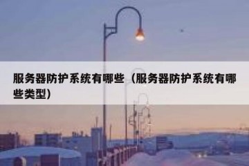 服务器防护系统有哪些（服务器防护系统有哪些类型）