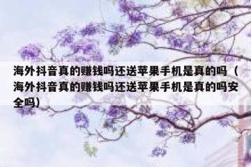 海外抖音真的赚钱吗还送苹果手机是真的吗（海外抖音真的赚钱吗还送苹果手机是真的吗安全吗）