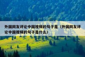 外国网友评论中国视频的句子是（外国网友评论中国视频的句子是什么）