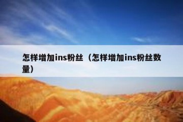 怎样增加ins粉丝（怎样增加ins粉丝数量）