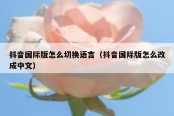 抖音国际版怎么切换语言（抖音国际版怎么改成中文）