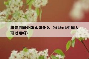 抖音的国外版本叫什么（tiktok中国人可以用吗）