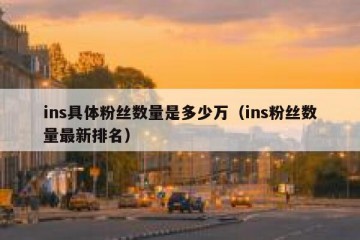 ins具体粉丝数量是多少万（ins粉丝数量最新排名）