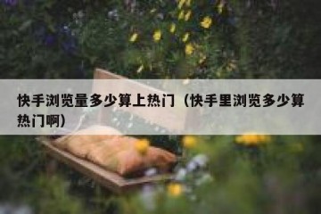 快手浏览量多少算上热门（快手里浏览多少算热门啊）