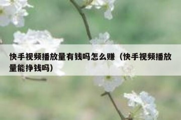 快手视频播放量有钱吗怎么赚（快手视频播放量能挣钱吗）