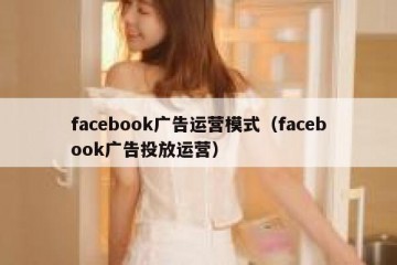 facebook广告运营模式（facebook广告投放运营）