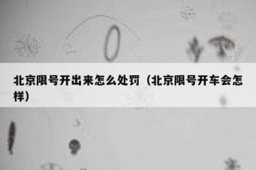 北京限号开出来怎么处罚（北京限号开车会怎样）