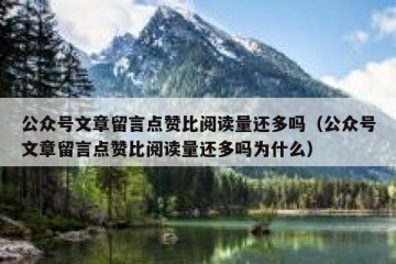 公众号文章留言点赞比阅读量还多吗（公众号文章留言点赞比阅读量还多吗为什么）