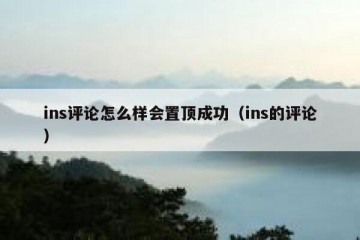 ins评论怎么样会置顶成功（ins的评论）