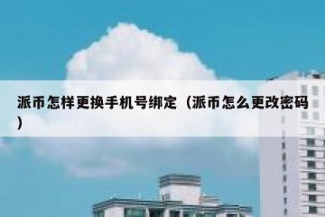 派币怎样更换手机号绑定（派币怎么更改密码）