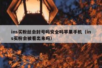 ins买粉丝会封号吗安全吗苹果手机（ins买粉会被看出来吗）