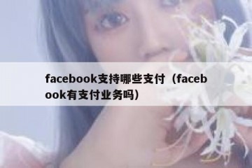facebook支持哪些支付（facebook有支付业务吗）