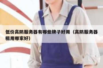 低价高防服务器有哪些牌子好用（高防服务器租用哪家好）