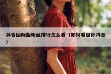 抖音国际版粉丝排行怎么看（如何看国际抖音）