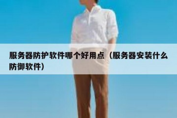 服务器防护软件哪个好用点（服务器安装什么防御软件）