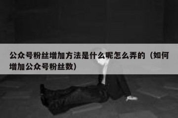 公众号粉丝增加方法是什么呢怎么弄的（如何增加公众号粉丝数）