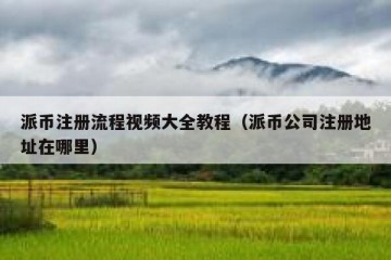 派币注册流程视频大全教程（派币公司注册地址在哪里）