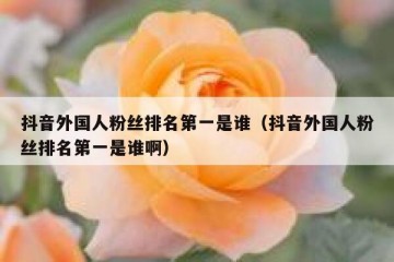 抖音外国人粉丝排名第一是谁（抖音外国人粉丝排名第一是谁啊）