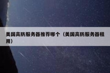 美国高防服务器推荐哪个（美国高防服务器租用）