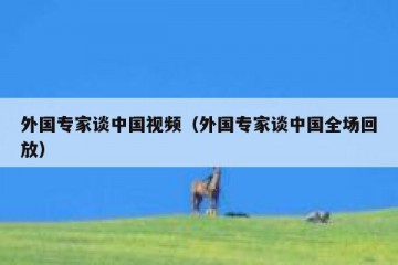 外国专家谈中国视频（外国专家谈中国全场回放）