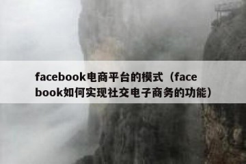 facebook电商平台的模式（facebook如何实现社交电子商务的功能）