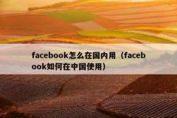facebook怎么在国内用（facebook如何在中国使用）