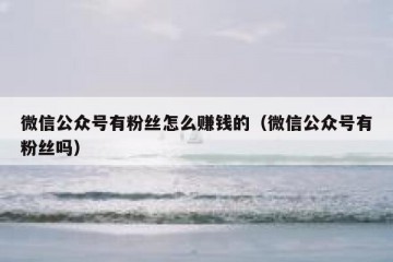 微信公众号有粉丝怎么赚钱的（微信公众号有粉丝吗）