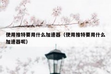 使用推特要用什么加速器（使用推特要用什么加速器呢）