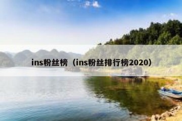 ins粉丝榜（ins粉丝排行榜2020）