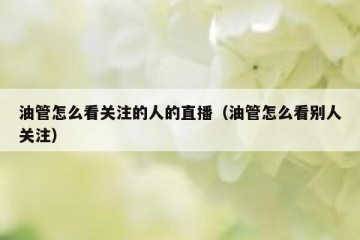 油管怎么看关注的人的直播（油管怎么看别人关注）