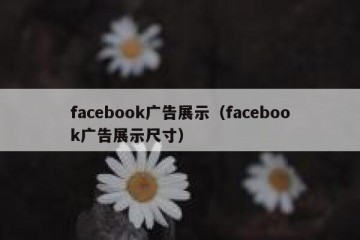 facebook广告展示（facebook广告展示尺寸）