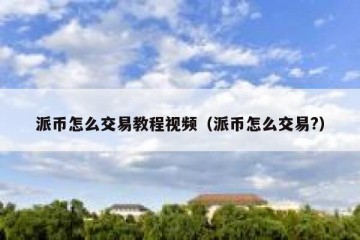 派币怎么交易教程视频（派币怎么交易?）