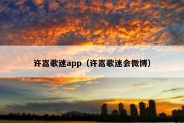 许嵩歌迷app（许嵩歌迷会微博）