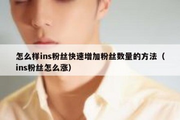 怎么样ins粉丝快速增加粉丝数量的方法（ins粉丝怎么涨）