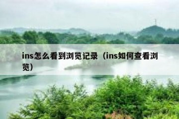 ins怎么看到浏览记录（ins如何查看浏览）