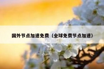 国外节点加速免费（全球免费节点加速）
