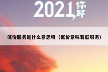 低价服务是什么意思呀（低价意味着低服务）