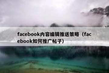 facebook内容编辑推送策略（facebook如何推广帖子）