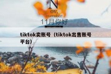 tiktok卖账号（tiktok出售账号平台）