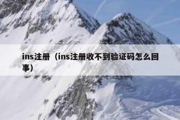 ins注册（ins注册收不到验证码怎么回事）