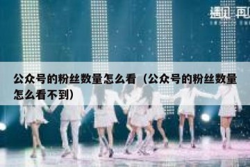 公众号的粉丝数量怎么看（公众号的粉丝数量怎么看不到）