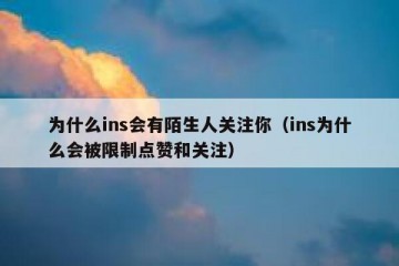 为什么ins会有陌生人关注你（ins为什么会被限制点赞和关注）