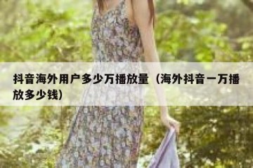 抖音海外用户多少万播放量（海外抖音一万播放多少钱）