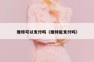 推特可以支付吗（推特能支付吗）