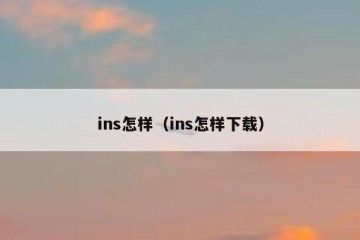 ins怎样（ins怎样下载）
