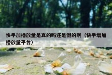 快手加播放量是真的吗还是假的啊（快手增加播放量平台）