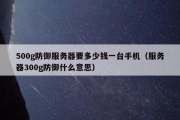 500g防御服务器要多少钱一台手机（服务器300g防御什么意思）