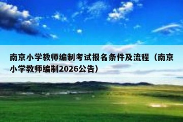 南京小学教师编制考试报名条件及流程（南京小学教师编制2026公告）